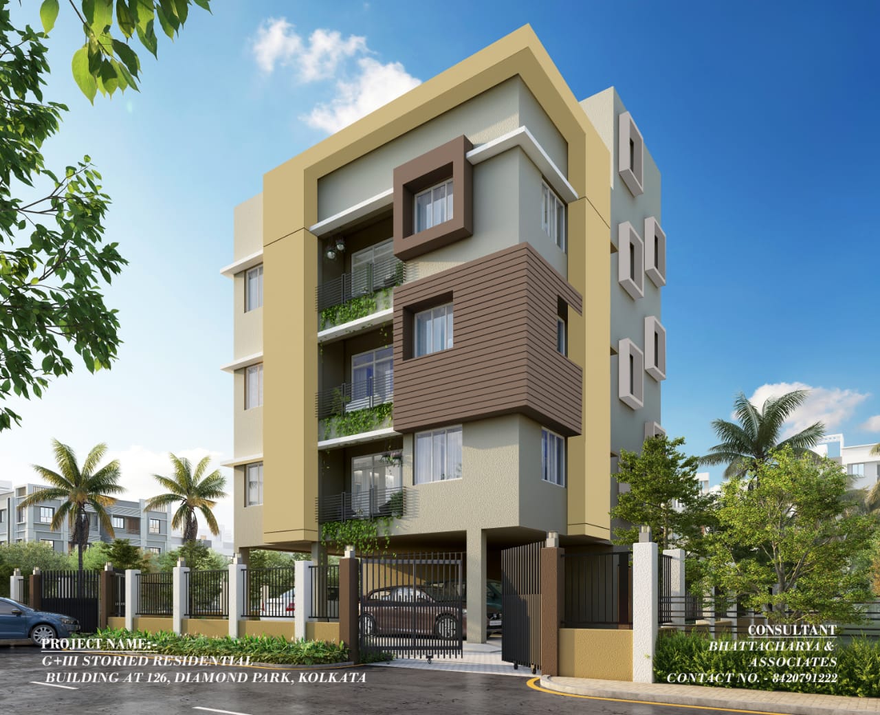 Joka,Diamond Park,1550sqft,3BHK (PA241)