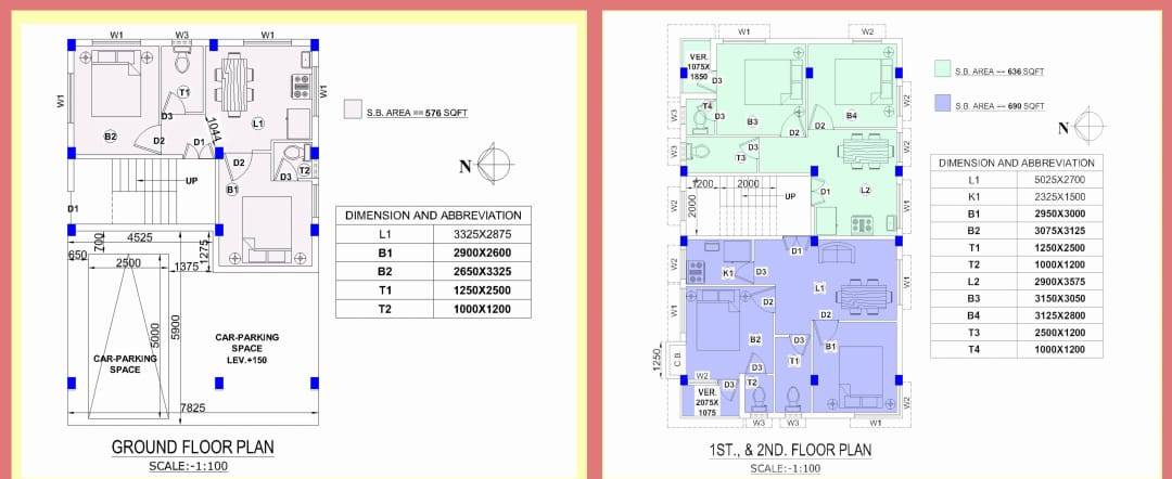 Tollygunge Muchipara,Swagatam Park,636sqft,2BHK (architect)