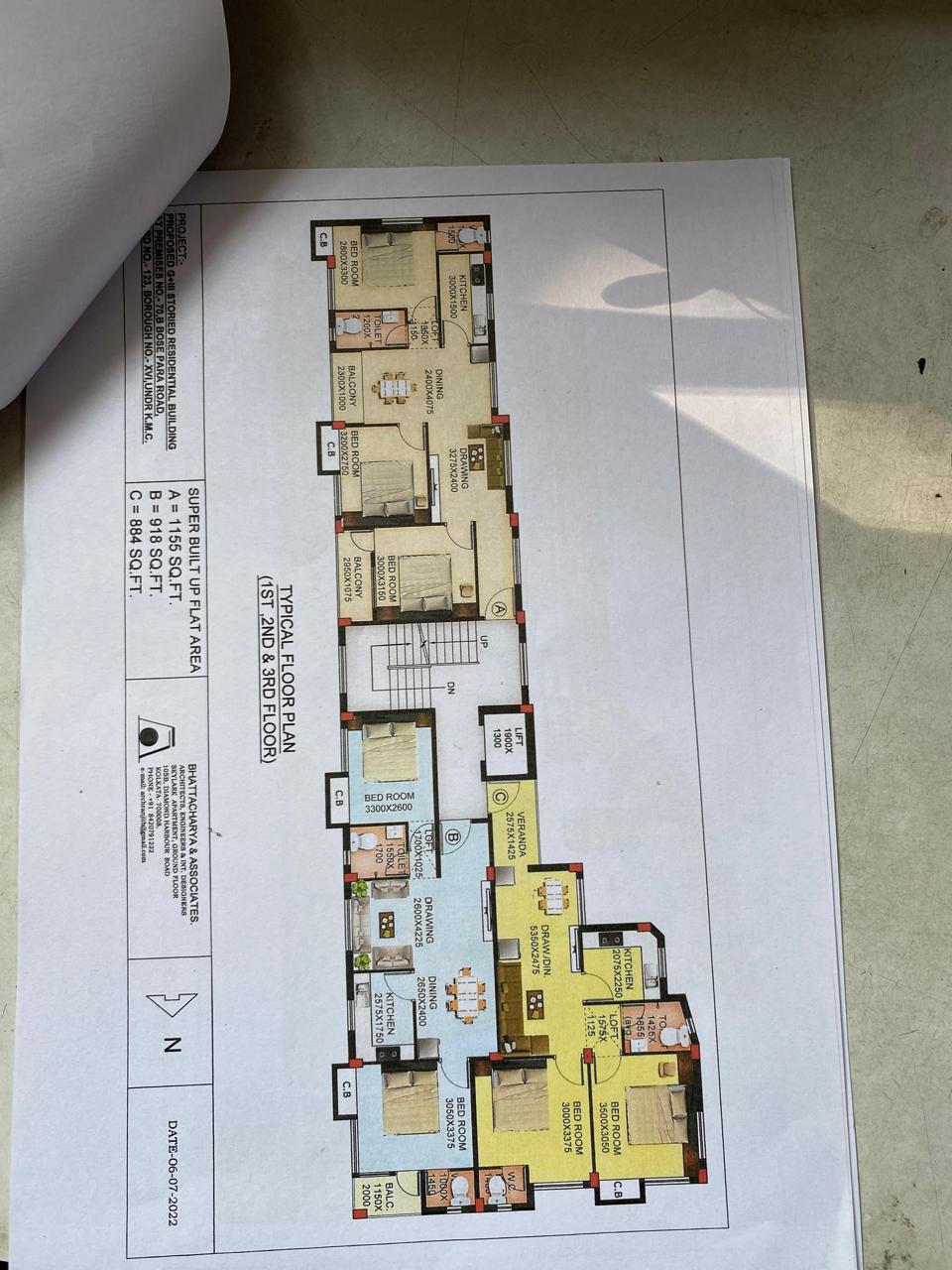 Behala Silpara,Bose Para Road,1155sqft,3BHK (PA476)