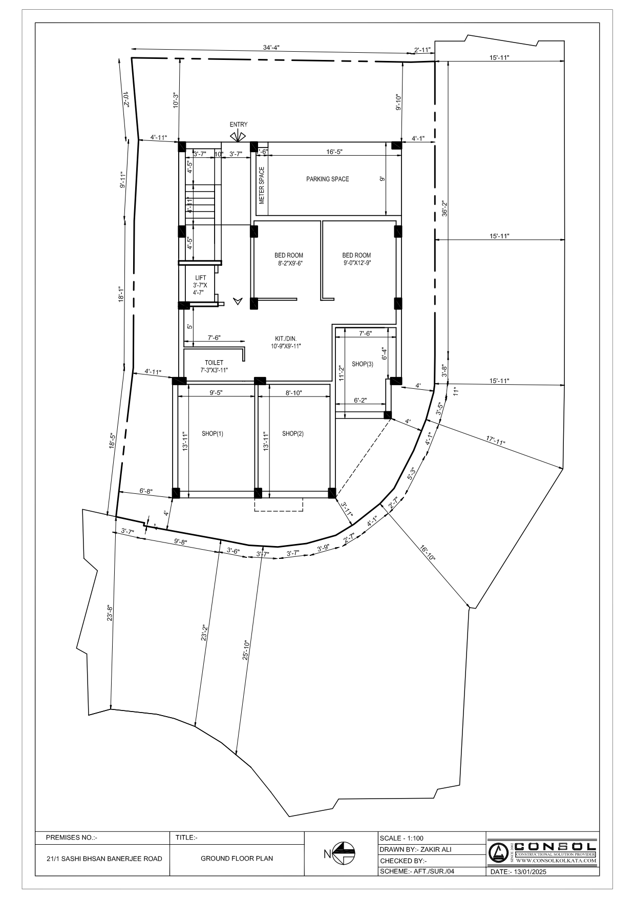 Behala Silpara,Sashi Bhusan Banerjee Road,2BHK (Office)