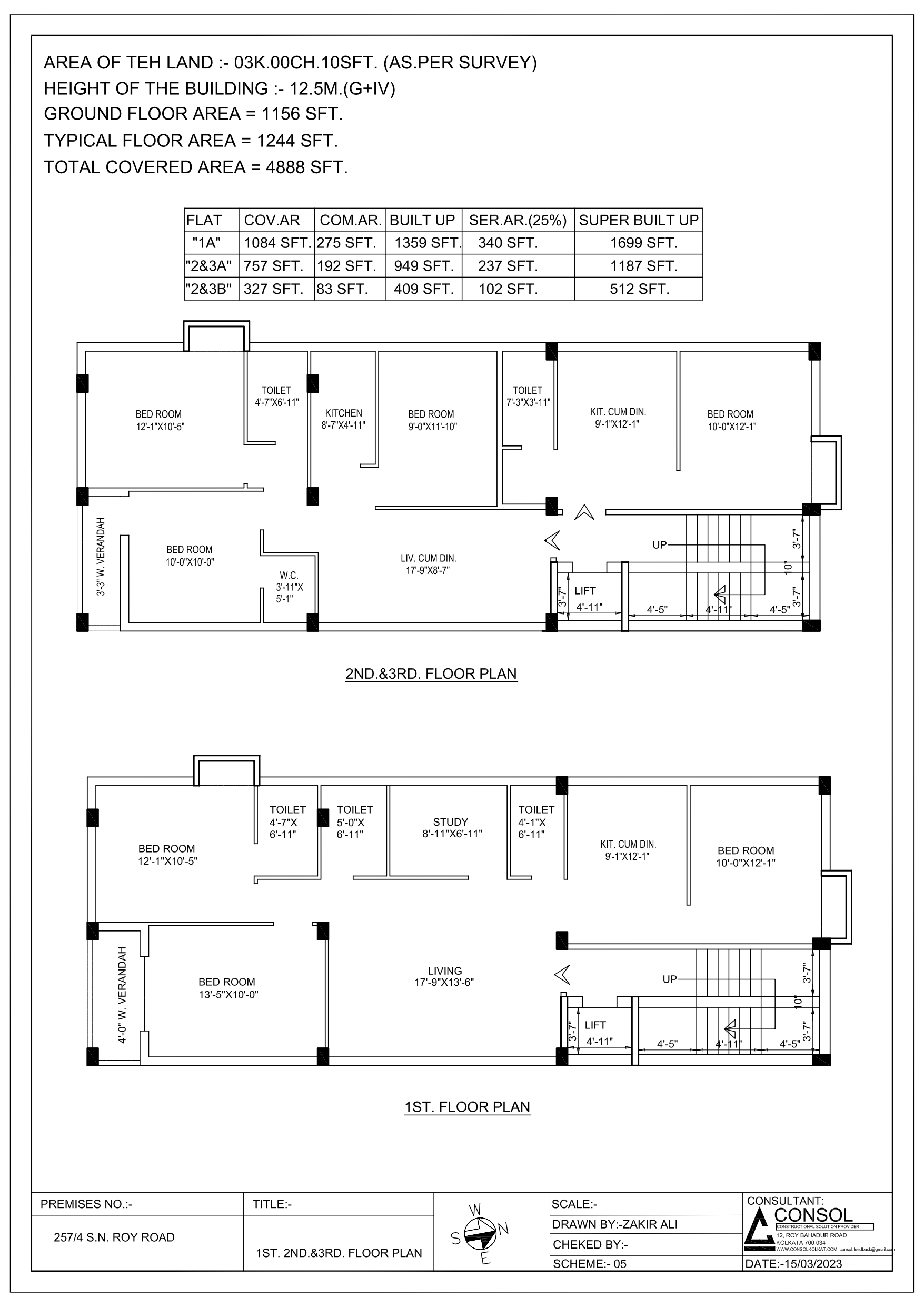 New Alipore,S.N.Roy Road,1699sqft,3BHK (PA228)