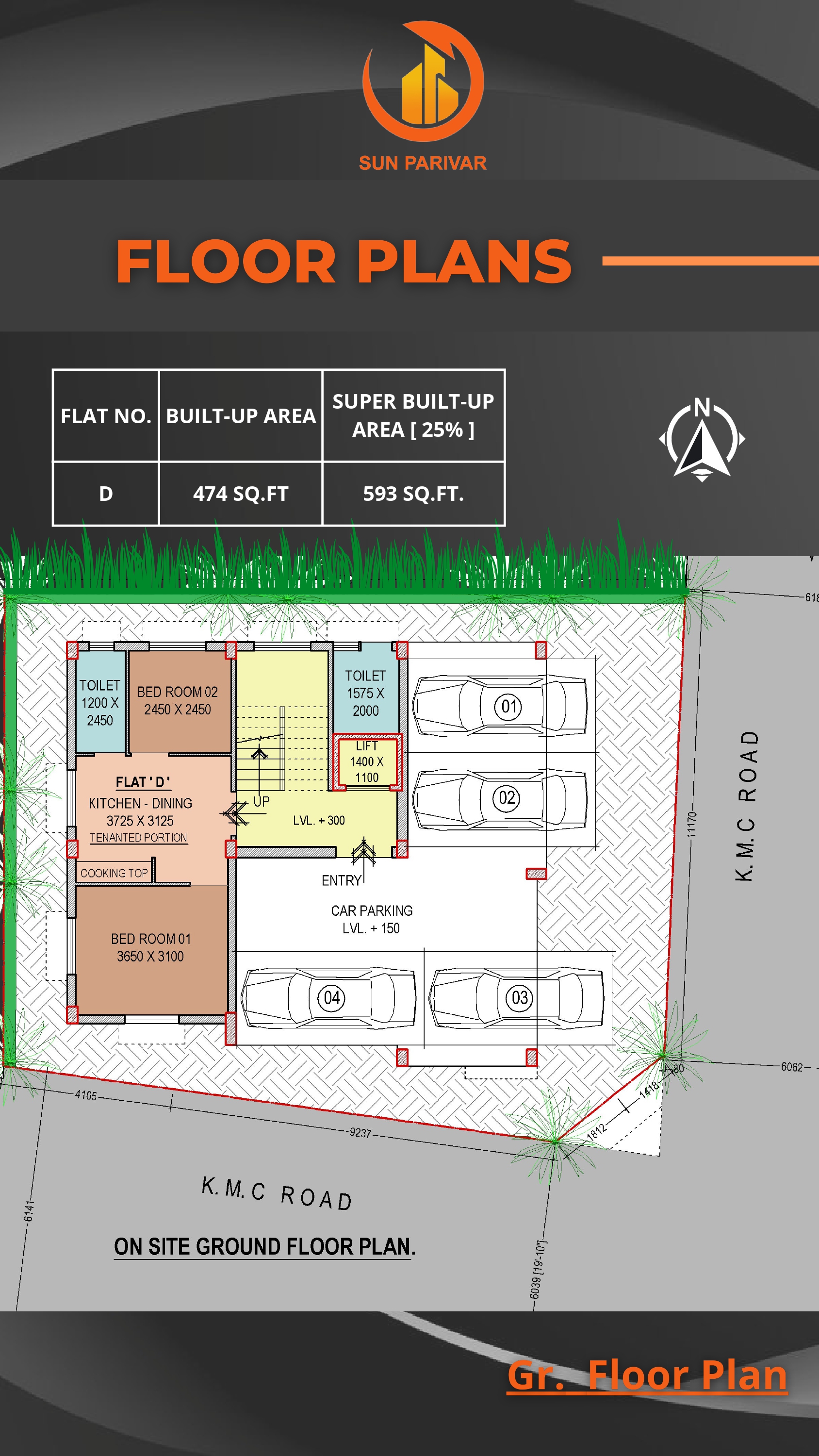 Behala,Jyotish Roy Road,Sun Jyoti Apartment,1600sqft,3BHK (PA115)